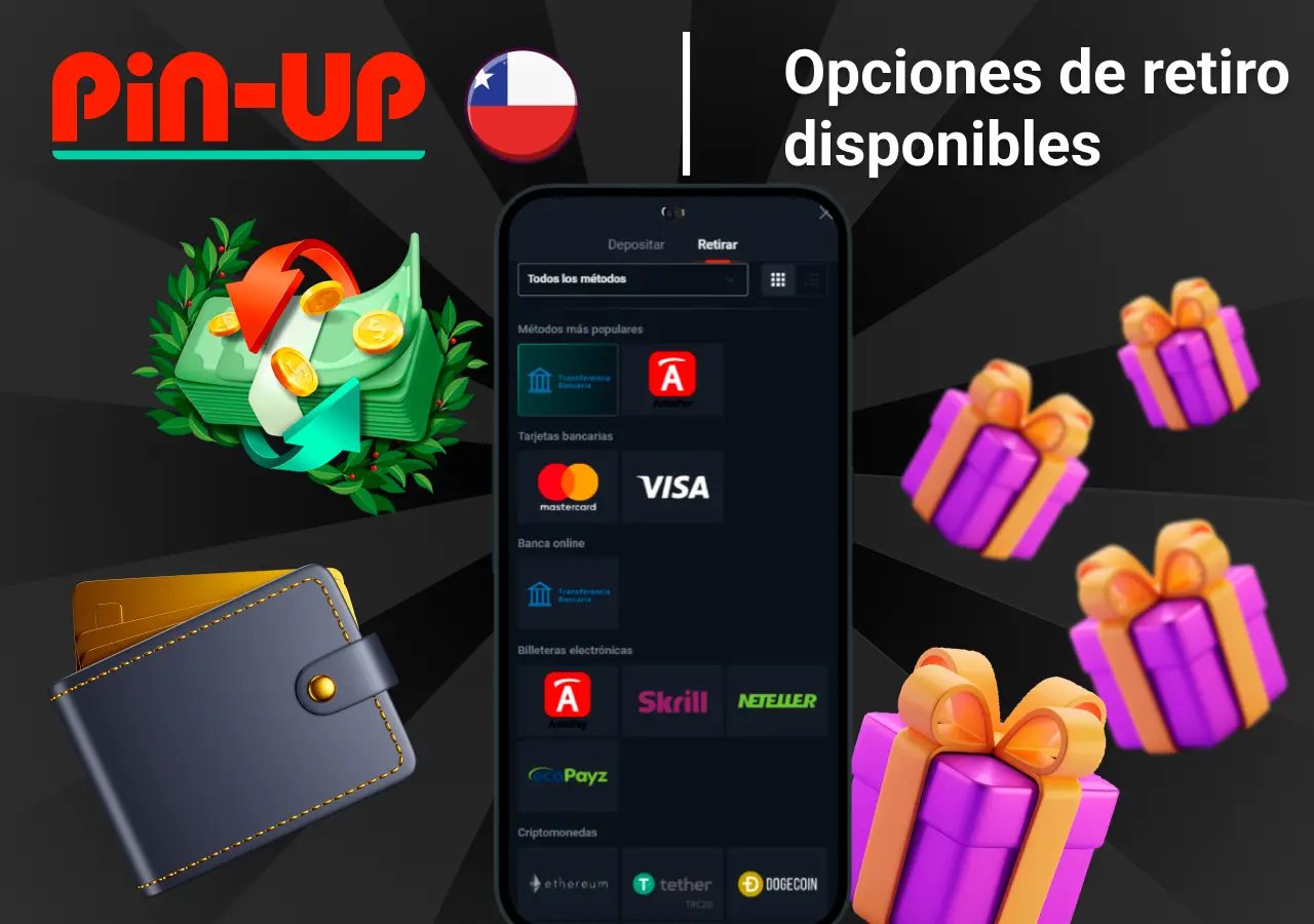 Métodos de retiro con tarjetas, billeteras electrónicas y criptomonedas